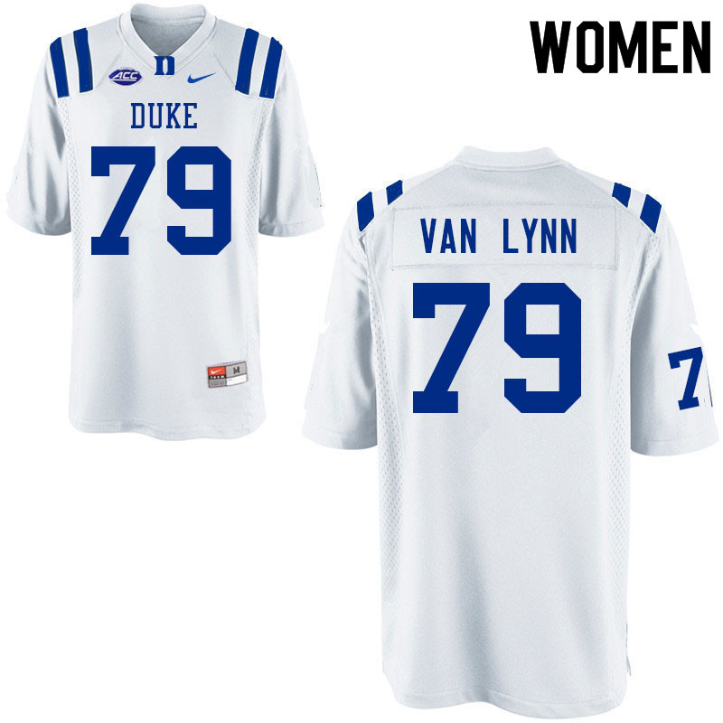 Women #79 Carson Van Lynn Duke Blue Devils College Football Jerseys Sale-White